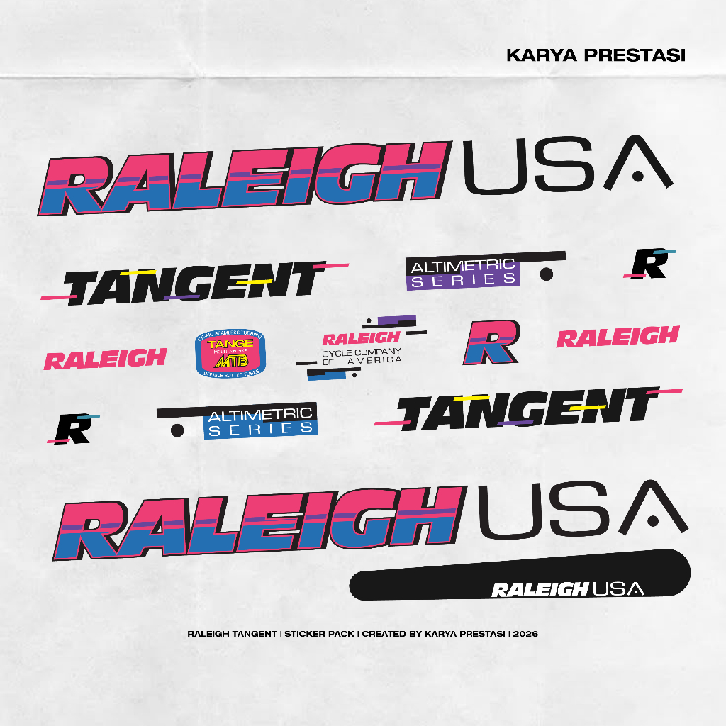 Stiker Decal Sepeda Raleigh USA Tangent | Karya Prestasi