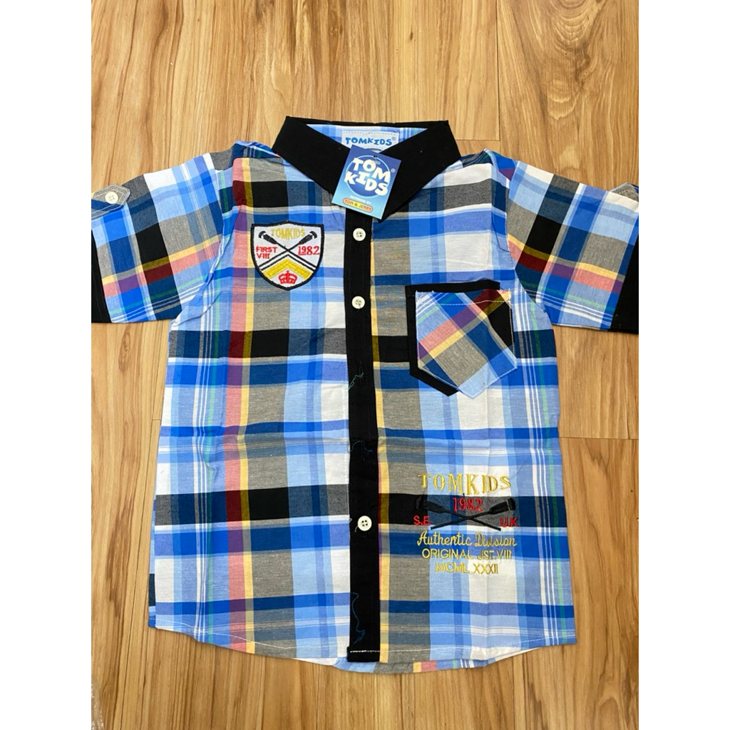 Kemeja Pendek Lois Pria Original Sale kotak kotak anak laki laki