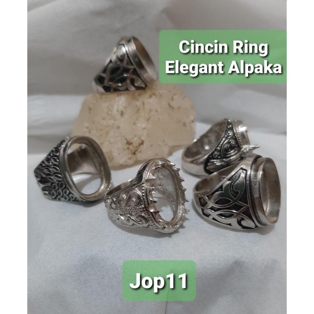 RING Emban Cincin Alpaka Super Elegant untuk Batu Tanam Akik Permata Crystal | Ikatan Cincin Pria 7