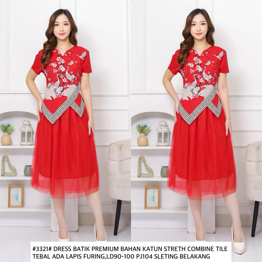 #3321 DRESS BATIK CNY PREMIUM