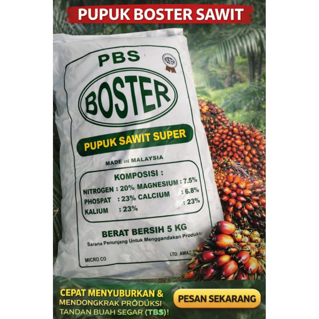 pupuk boster sawit malasia orizinal kemasan 5 kg