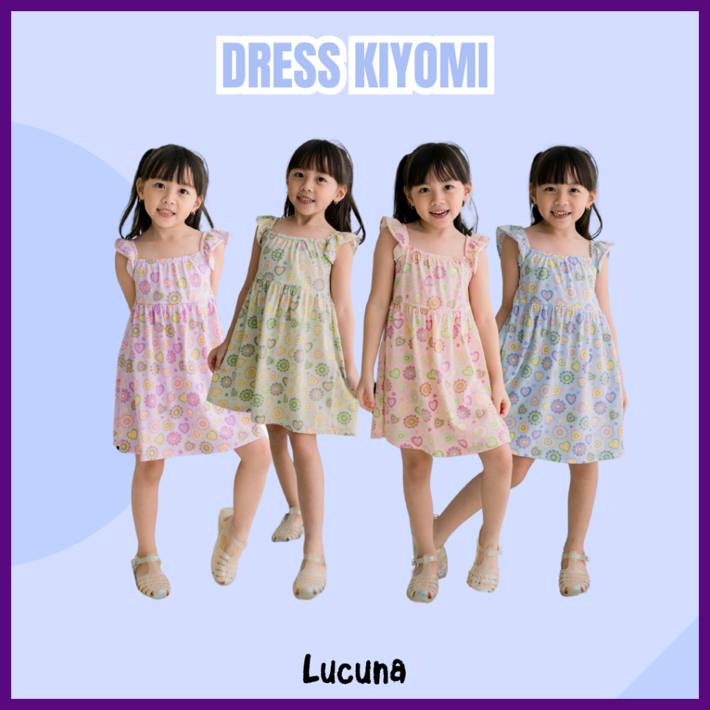 Lucuna Kiyomi - Dress Anak Perempuan [Size 1-5 Tahun] Baju Anak Cewek