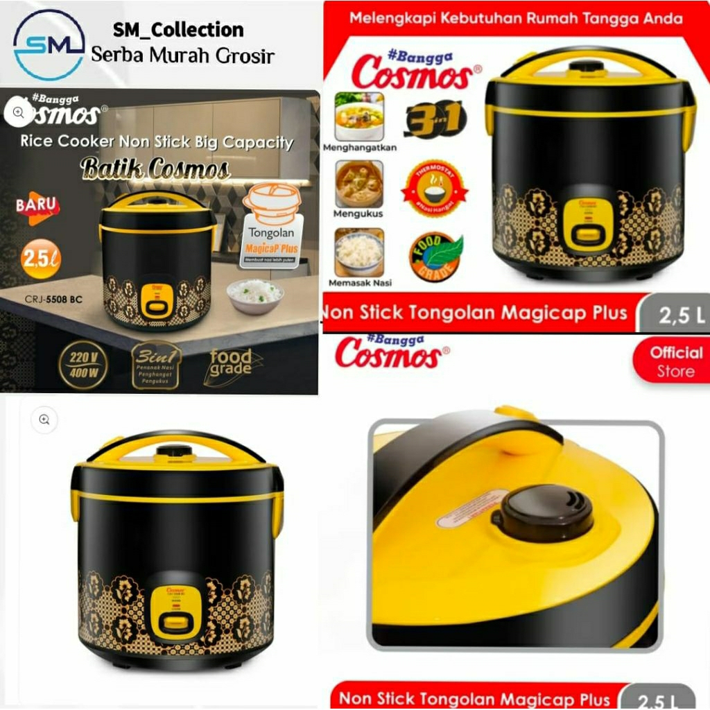 Alat masak/penanak nasi/ Rice cooker Cosmos CRJ5508BC