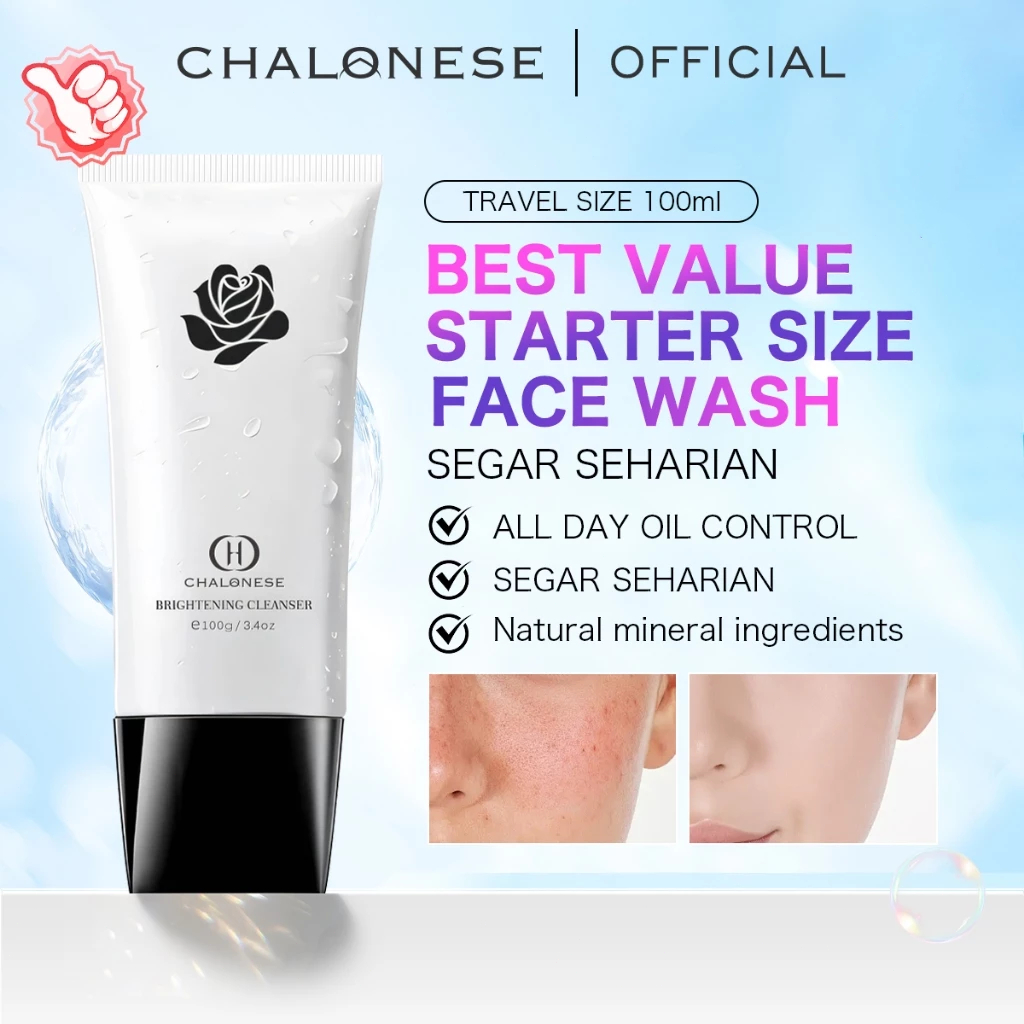 CHALONESE Brigtening Cleanser Facial Wash Mini Travel Size And Home Size Dapat Membersihkan Sisa Min