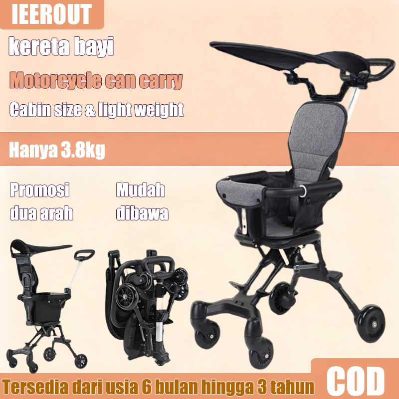 Stroller Bayi Multifungsi Kereta Dorong Bayi Lipat  Kereta Dorong Bayi 2 Arah Sepeda motor dapat dib