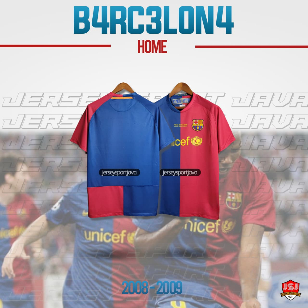 ( BISA COD ) JERSEY BAJU BOLA PRIA RETRO BARCELONA HOME FINAL ROMA 2009 GRADE AAA+ - BEST HIGT QUALI