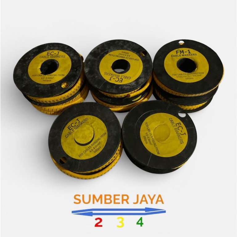 Cable Marker Huruf B-Z FM Dan EC Kuning Eceran | Penanda Kabel | Nomor Kabel Snake