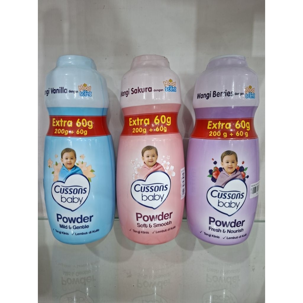 Cussons bedak bayi extra 200gr + 60gr