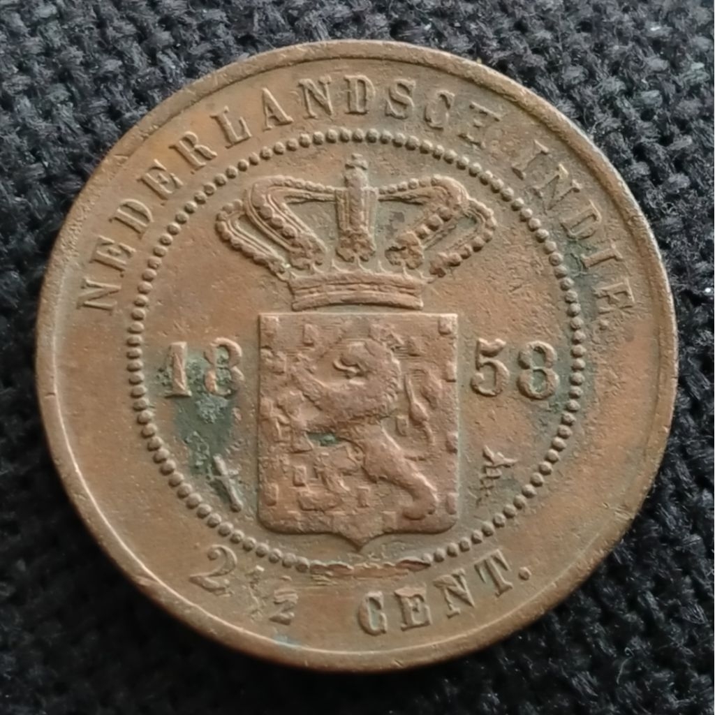 Koin Kuno Benggol 2,5 Cents 1858 ned indie zaman belanda