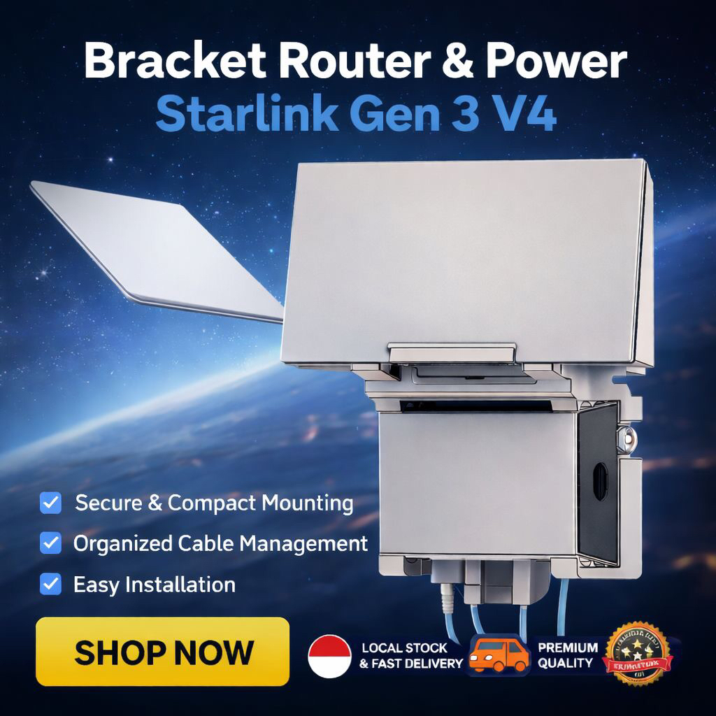 Bracket Router + Adapter Starlink Gen 3 V4 premium – Mounting Dudukan Router Starlink