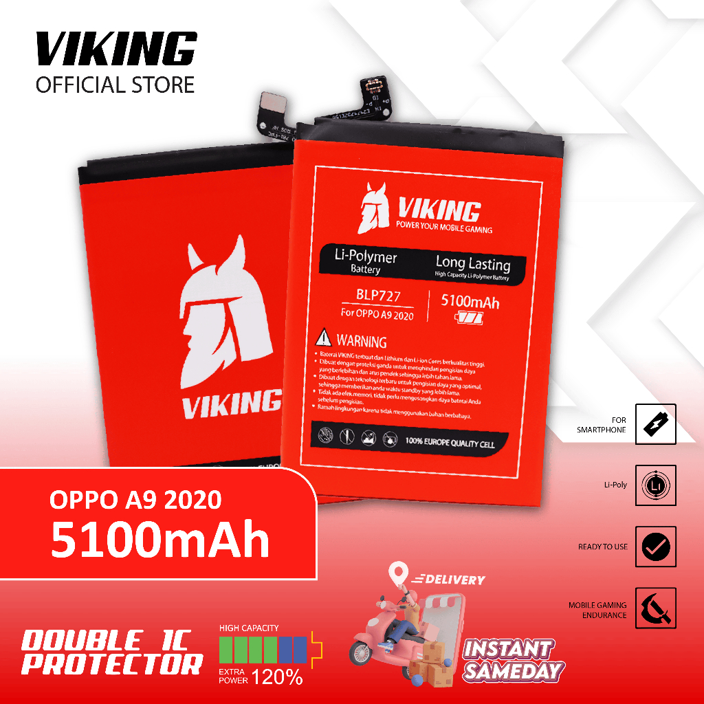 VIKING Baterai Oppo A5 2020 - A9 2020 BLP727 Double Power