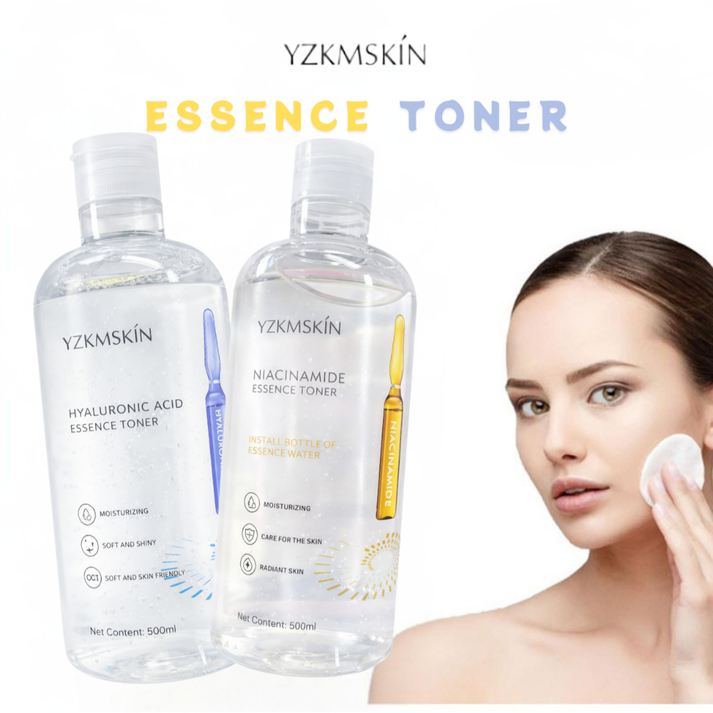 YZKMSKIN - CLEANSER ESSENCE TONER PEMBERSIH WAJAH NIACINAMIDE HYALURONIC ACID 500 ML