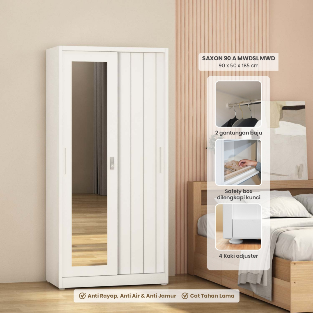 Lemari Besi / Lemari Baju Pira Metropolis / Lemari Pakaian Pira Metropolis (Lemari Baju Pira Saxon S