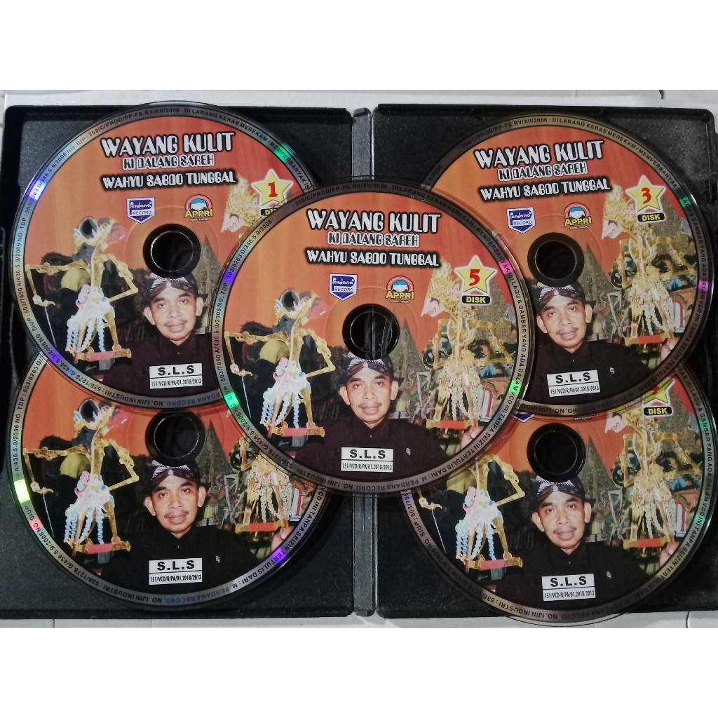 Sepaket VCD Wayang Kulit Ki Sareh Budi Utomo Lakon Wahyu Sabdo Tunggal 5 Disc Tanpa Sampul Bonus Kot