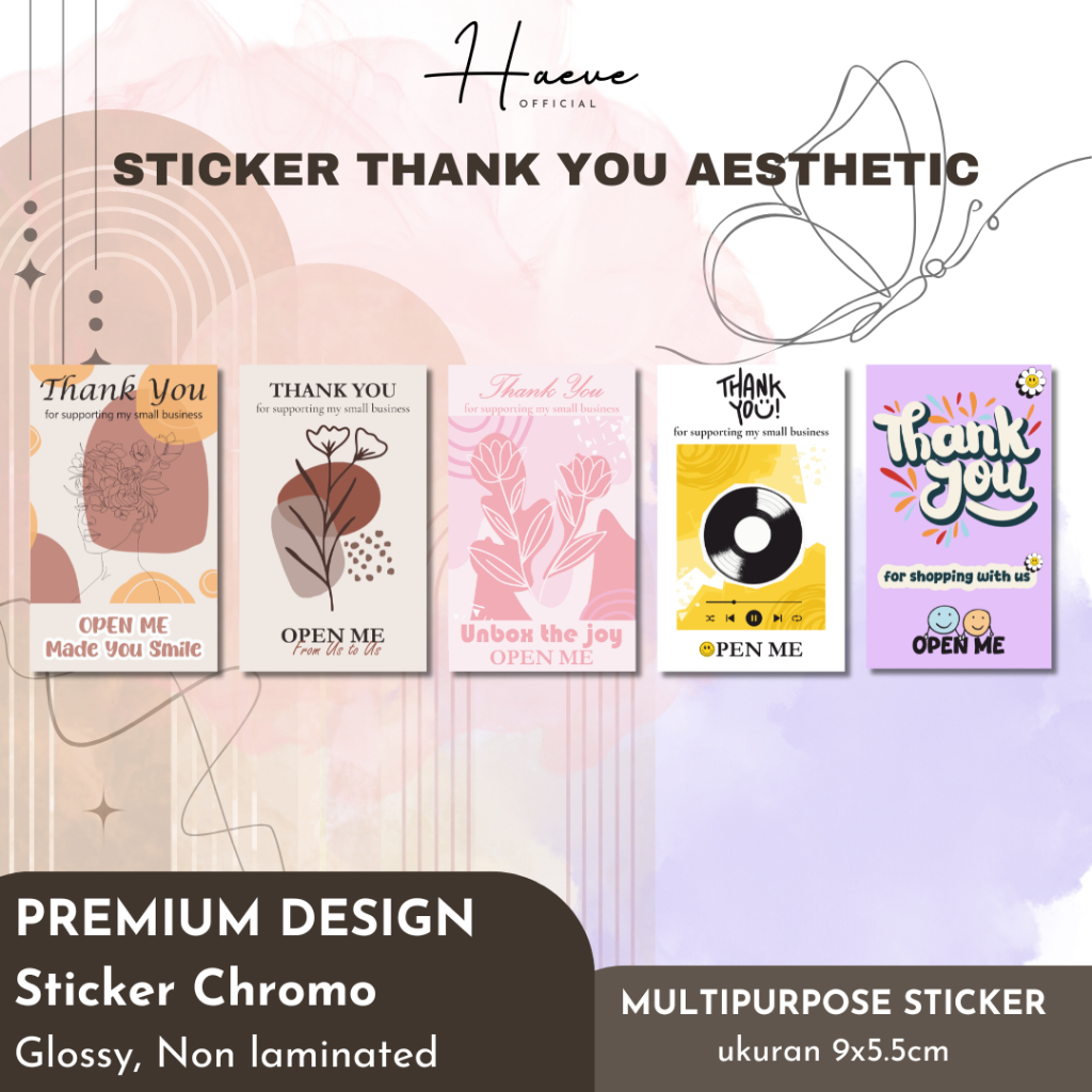 Sticker Thank You Aesthetic Sticker Segel Label Kemasan Kado Sticker Small Business
