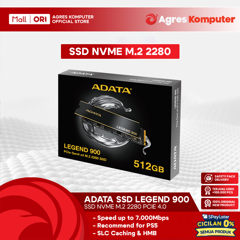 ADATA SSD NVME GEN4 LEGEND 900 512GB PCIE 4.0 M.2 2280 5Y - UP TO 6200 MB/S