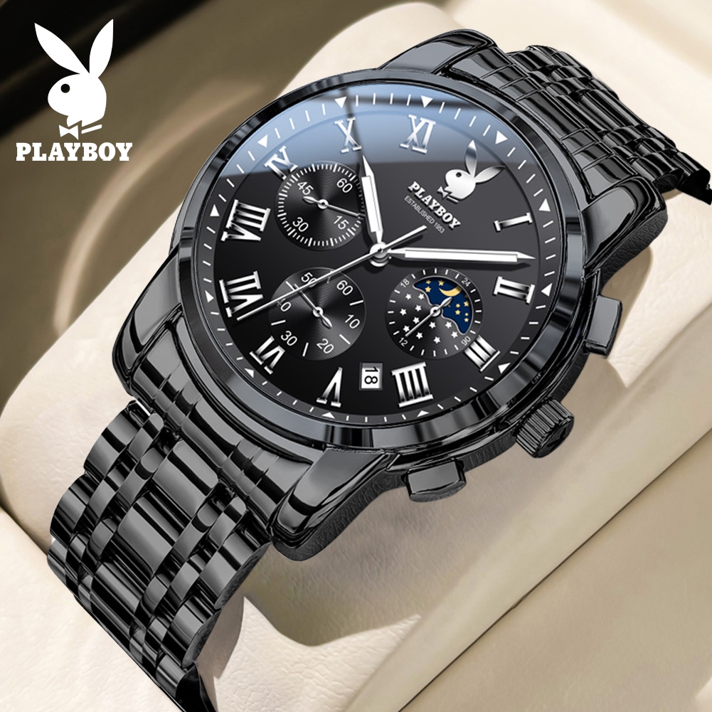 PLAYBOY Jam Tangan Pria Anti Air Original 100% Keaslian Terjamin Multifungsi Merek Gerakan Swiss Men
