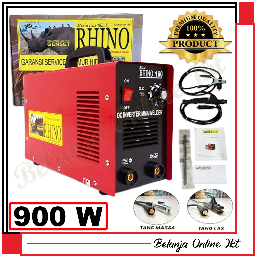 RHINO MMA 160A 900watt Mesin Las Inverter MMA 160A 900w MERAH Travo Las Trafo Las Listrik Welding Ma