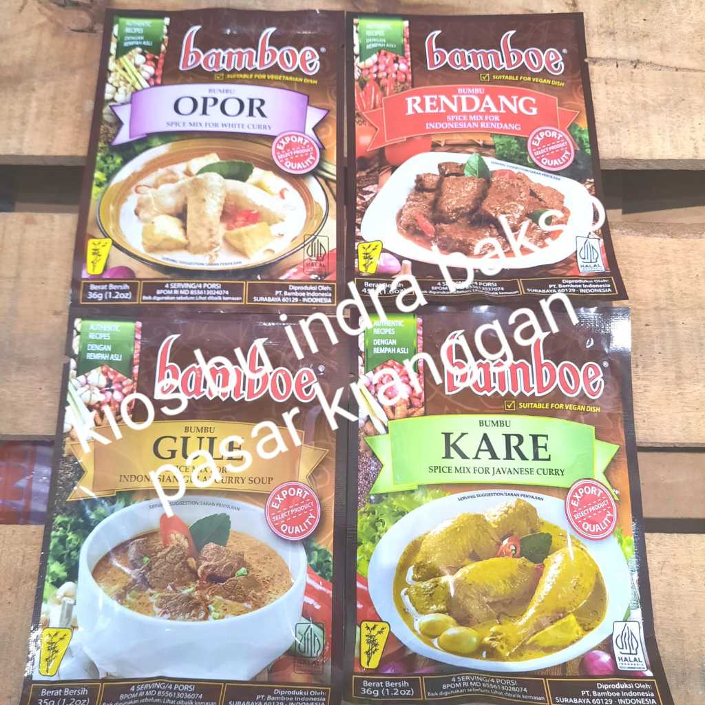 bamboe bumbu gule kare opor rendang instan spice mix bambu