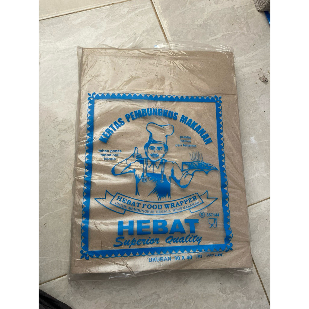 KERTAS NASI PEMBUNGKUS MAKANAN ALAS KERTAS NASI HEBAT BIRU 30x40