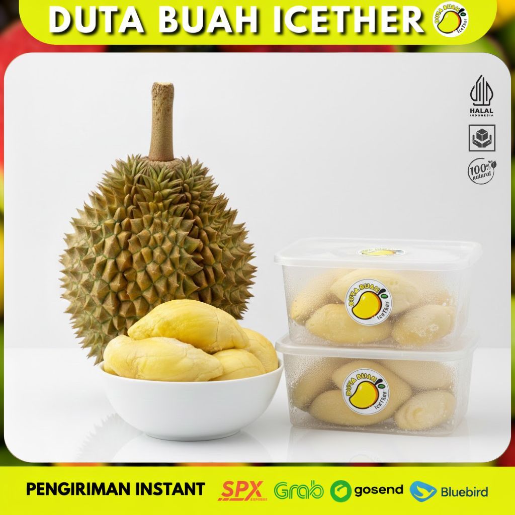 Durian Kupas lokal dan montong Frozen Fruit 500g – Buah Beku Segar Siap Konsumsi | Duta Buah Icether