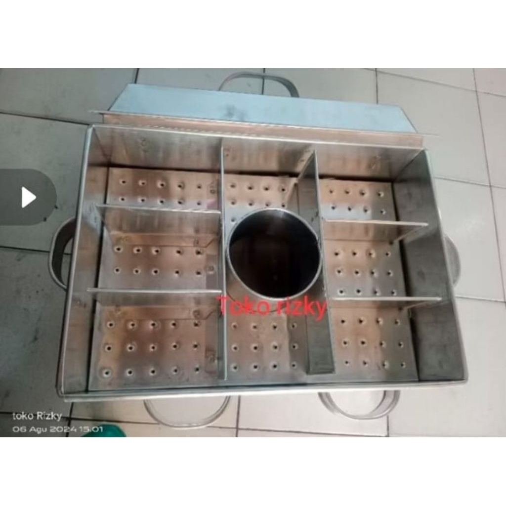 Dandang bakso pentol kotak prasmanan 50x30 aluminium