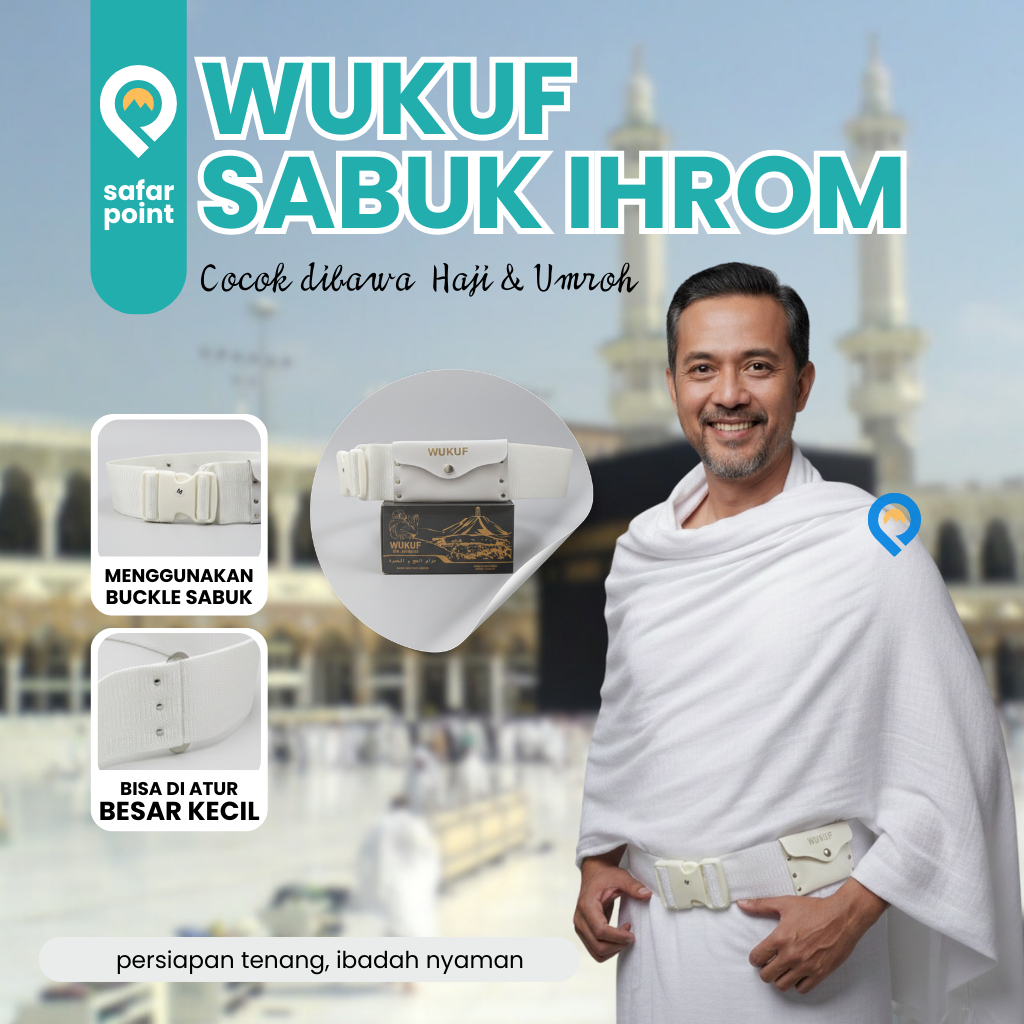 Sabuk ihram umroh, sabuk haji praktis, tas sabuk ihram, sabuk umroh, perlengkapan umroh pria, sabuk 