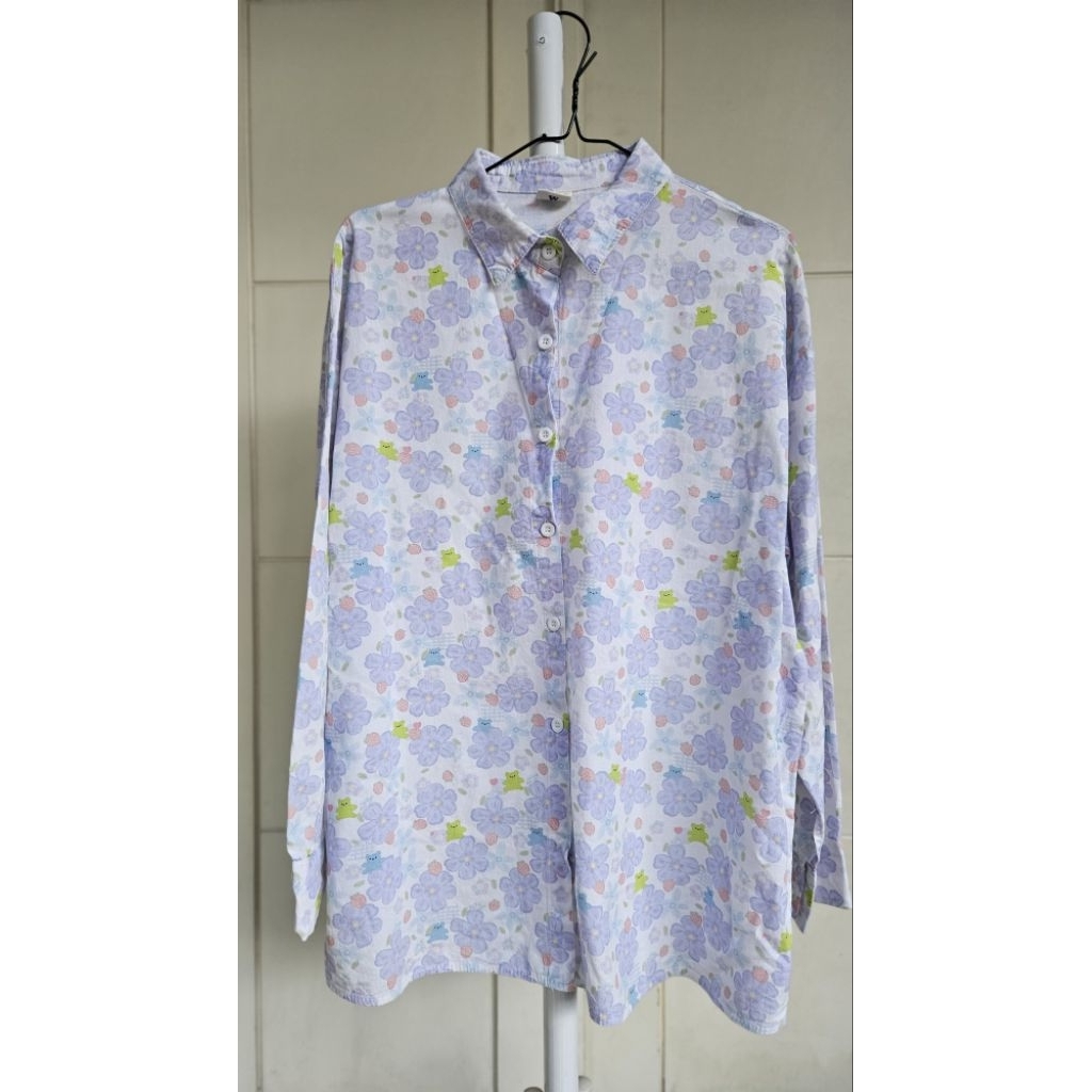 Kemeja Motif Bunga Korea Bellacus