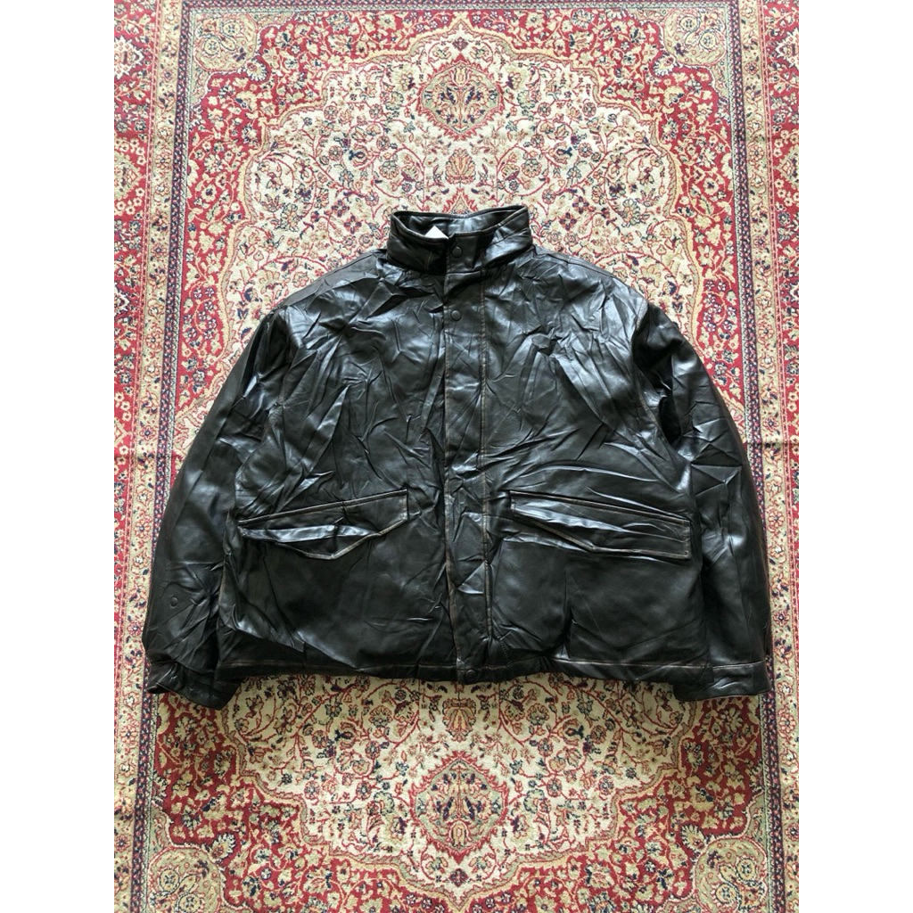 Lafudge dtpre premium down washed Leather synthetic  jacket Lafudge store winter jacket H926