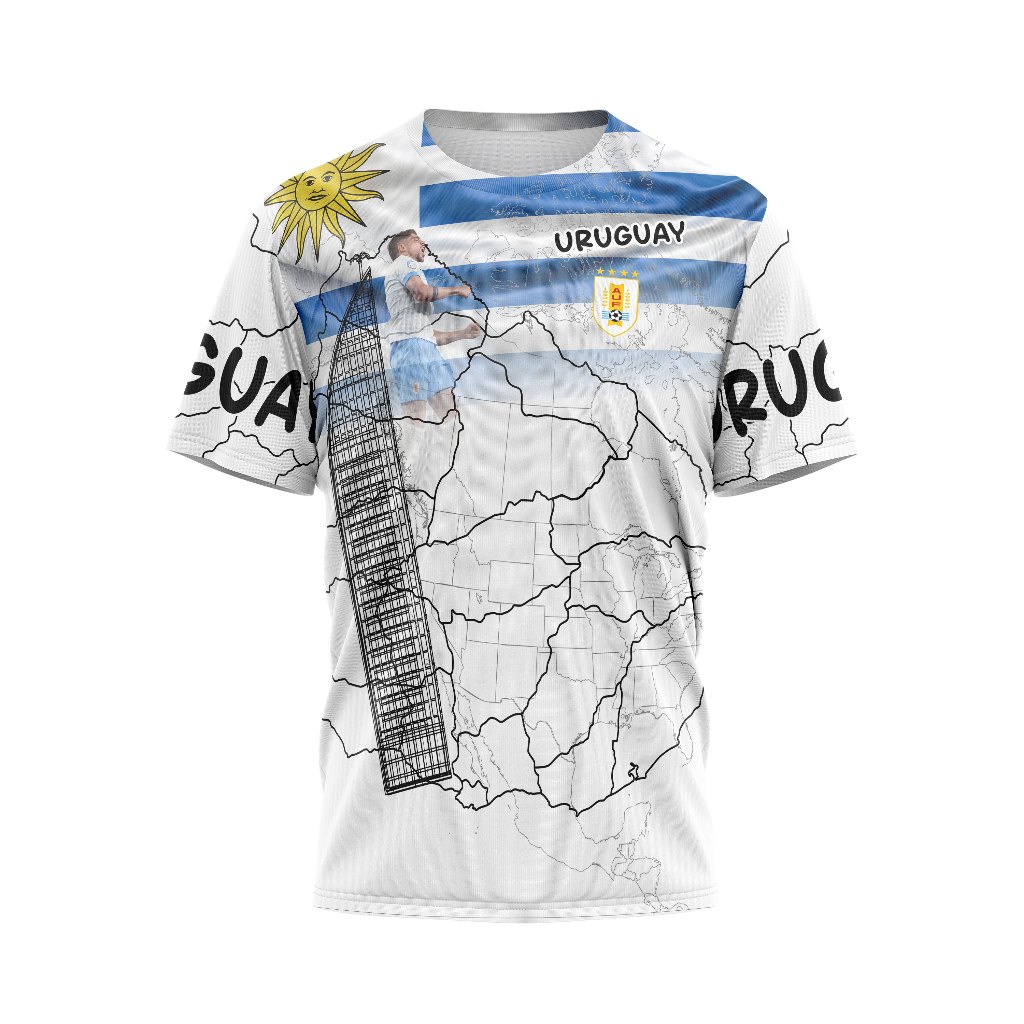 GAMEPLANE - Jersey Pria Casual World Cup Piala Dunia FIFA 2026 Negara URUGUAY Custom Full Print