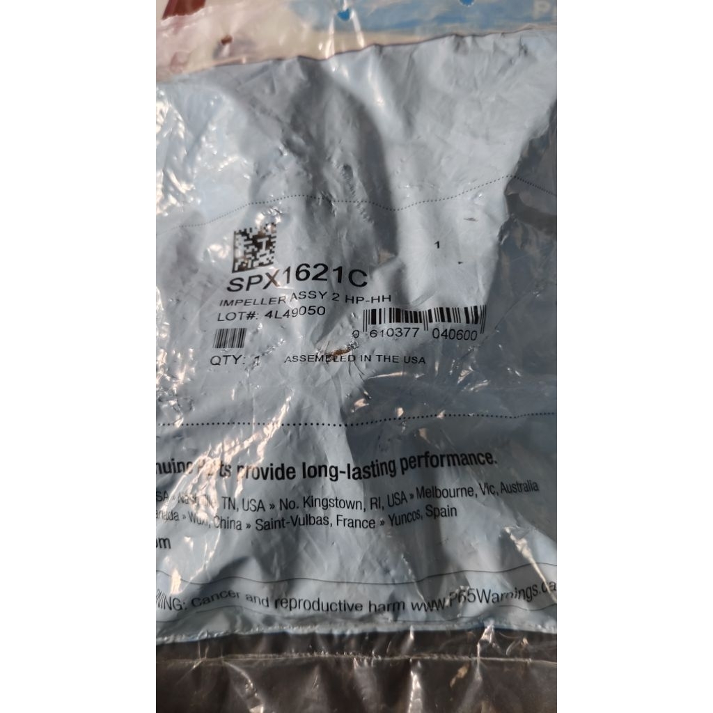 kipas impeler pompa hayward 2 hp original