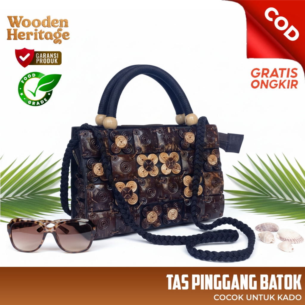 Tas Kerajinan Batok Kelapa untuk wanita/ Tas Tangan/Tas Dompet Mini/Taa Batok