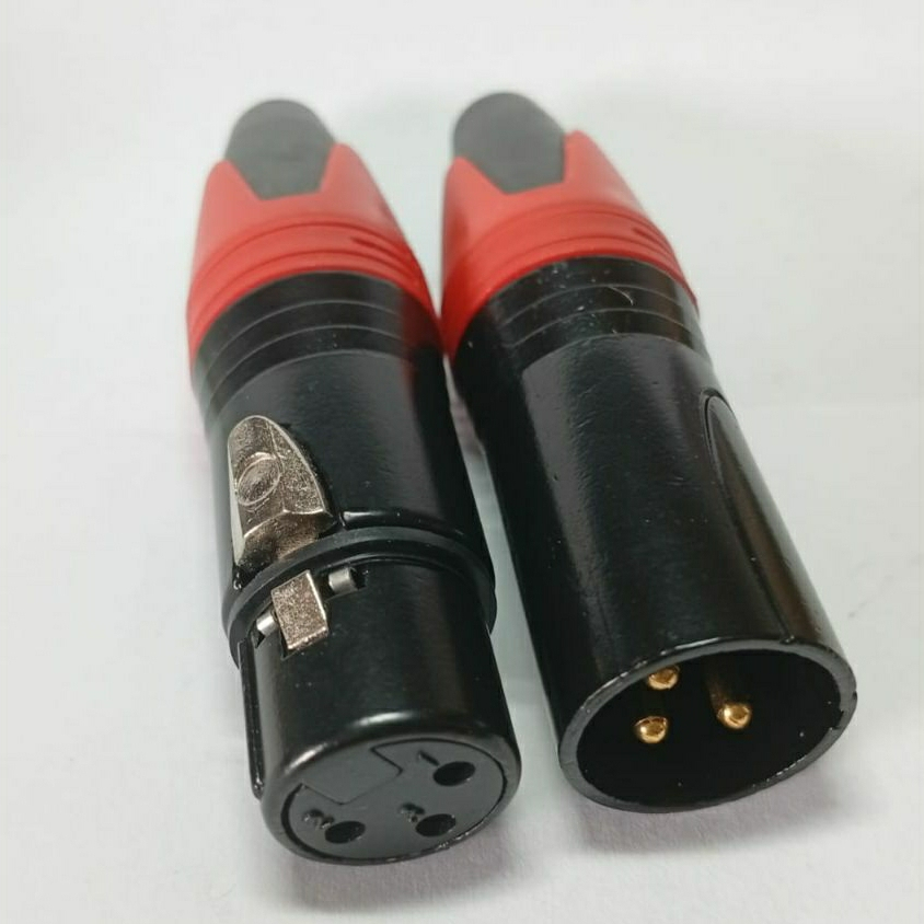 JECK CANON jek audio XLR male female sepasang mudah di solder bagus jek audio