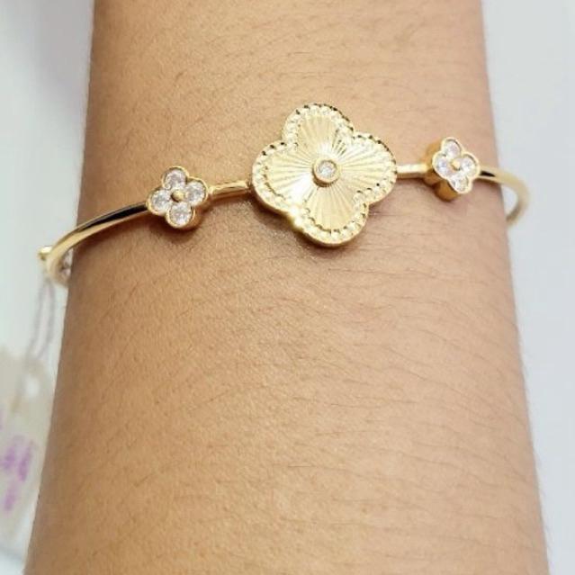 Gelang Bangle Emas Asli clover Gold 8k