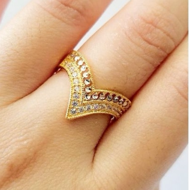 Cincin Emas Asli Crown Aurel Gold 8k