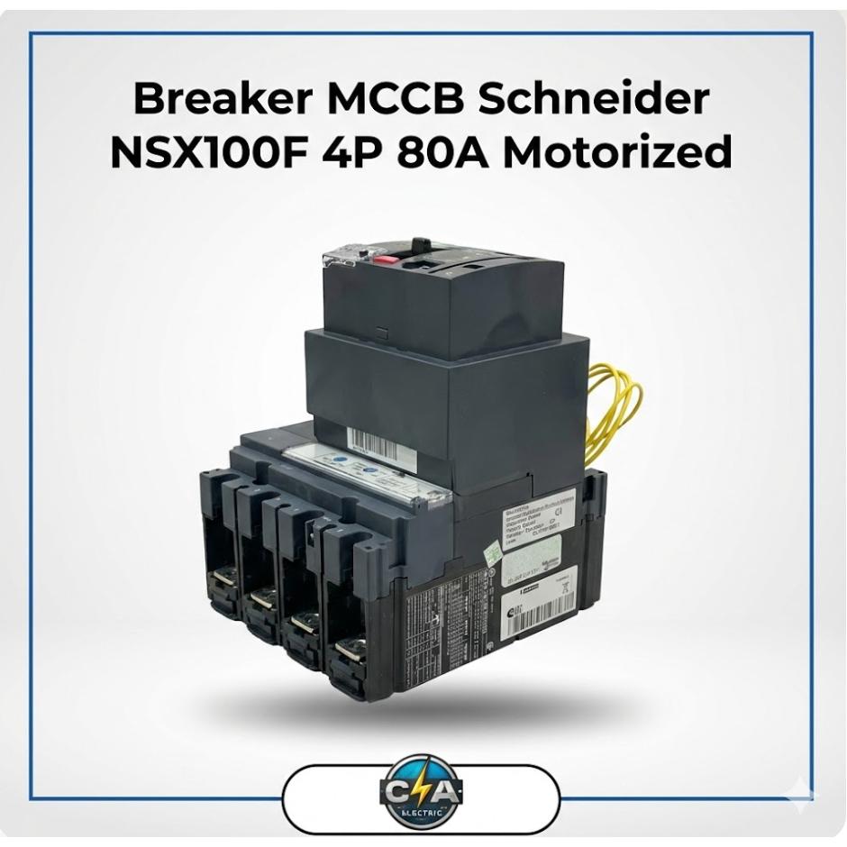 Schneider ComPacT NSX100F 4P 80A 36kA Full Motorized Fixed - Original MCCB Schneider 80A 4 Pole 36kA