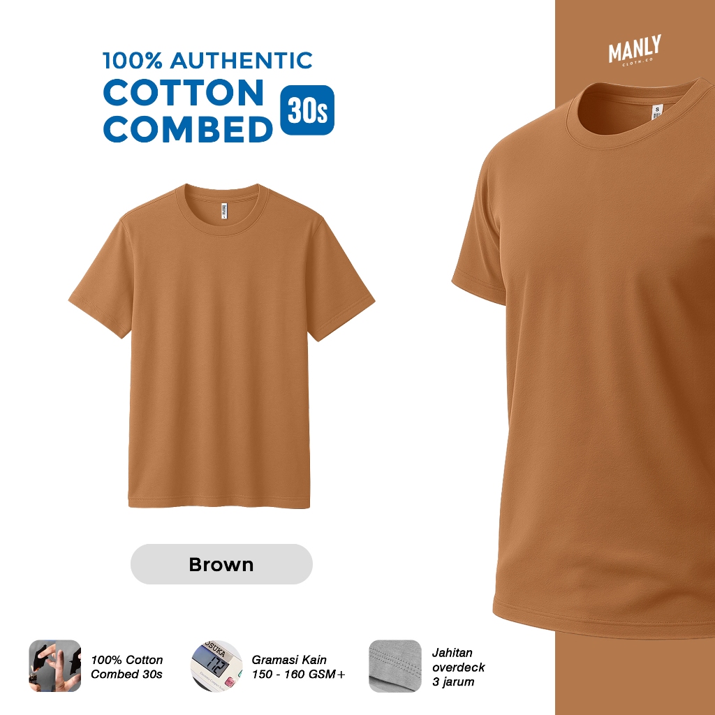 KAOS BROWN PREMIUM COMBED 30S