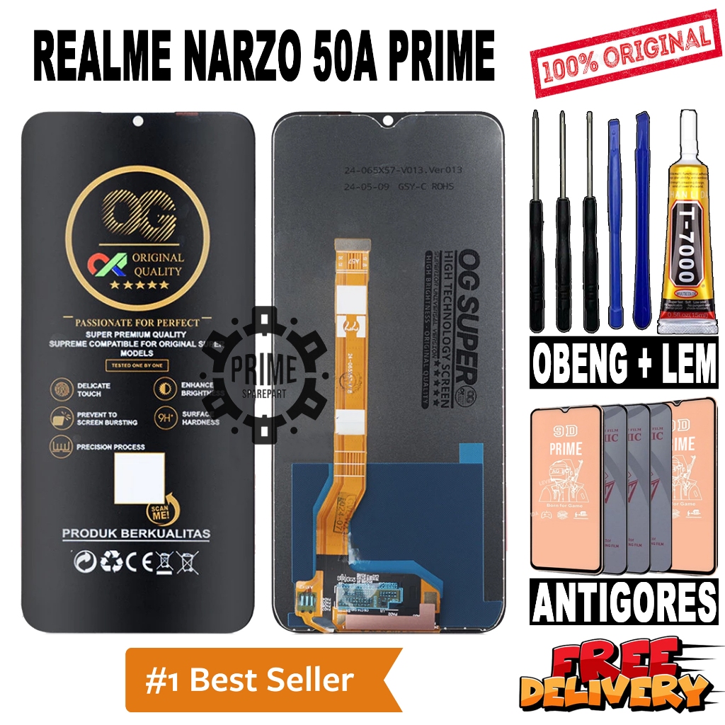 LCD TOUCHSCREEN REALME NARZO 50A PRIME ORIGINAL OEM LCD REALME NARZO 50A PRIME FULLSET