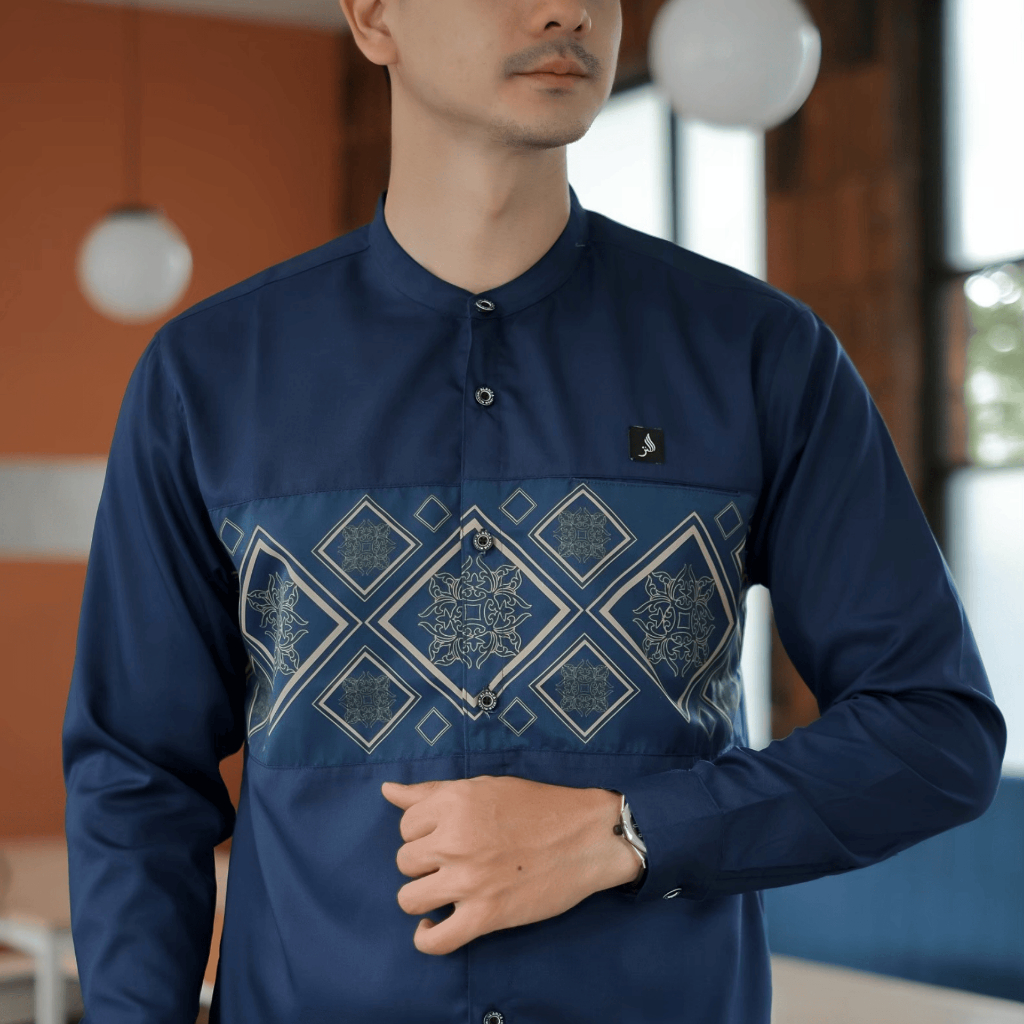Tjorak Muslimwear -  Kemko Koko Kurta Fawwaz Lengan Panjang - Navy