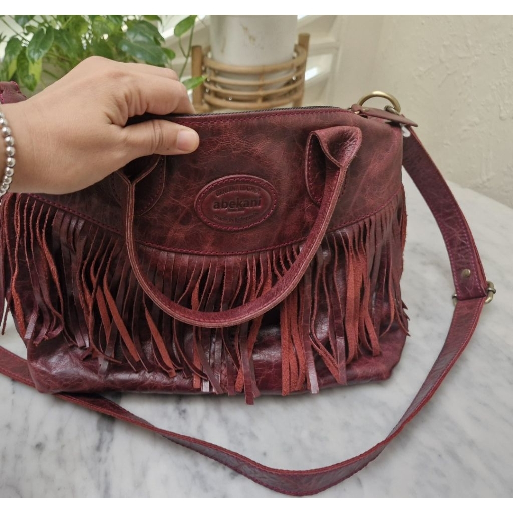 preloved tas Abekani jogja warna wine (merah marun)