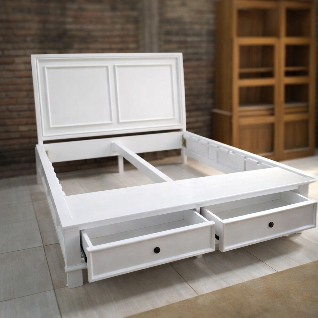 SALWA - Dipan Kayu Jati Minimalis Jepara - Ranjang Kayu Jati Minimalis - INDOJAVAMEUBLE