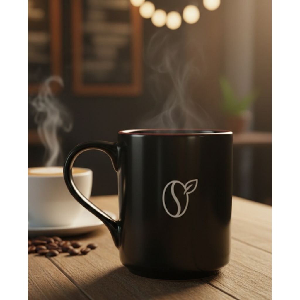 Mug Keramik Lucky Full Black (Hitam Polos)