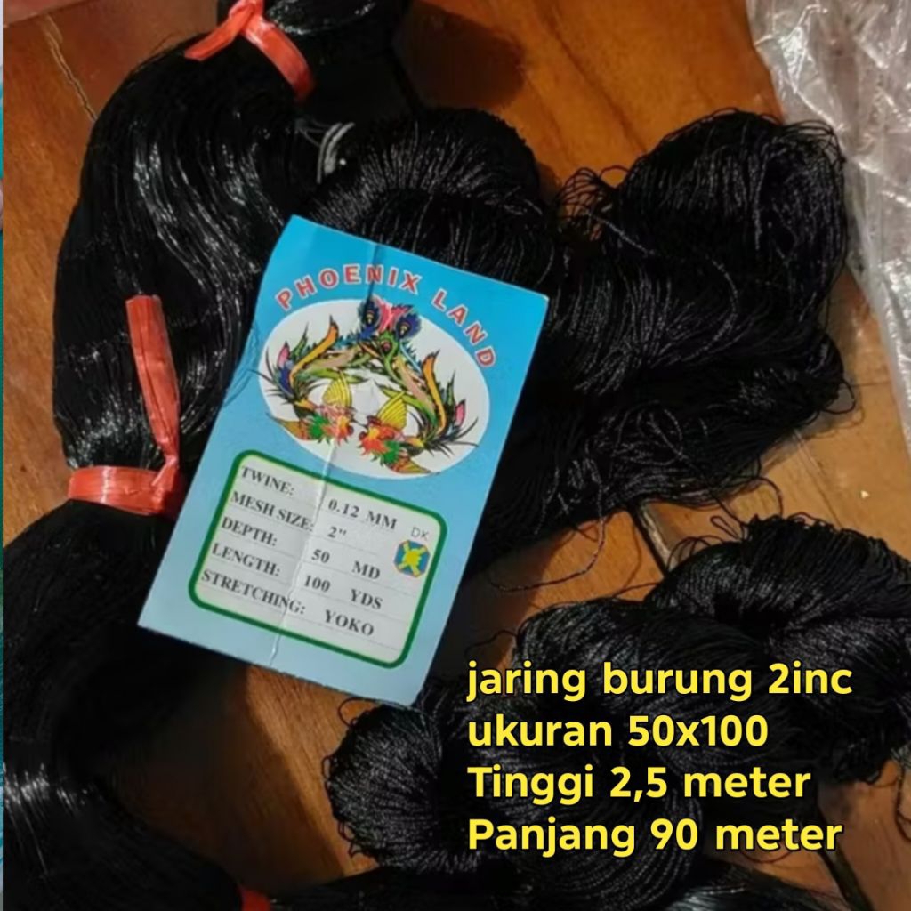 Jaring Penghalau Burung Hitam 2inc 100 yard 50md  2,5 x 90 Meter