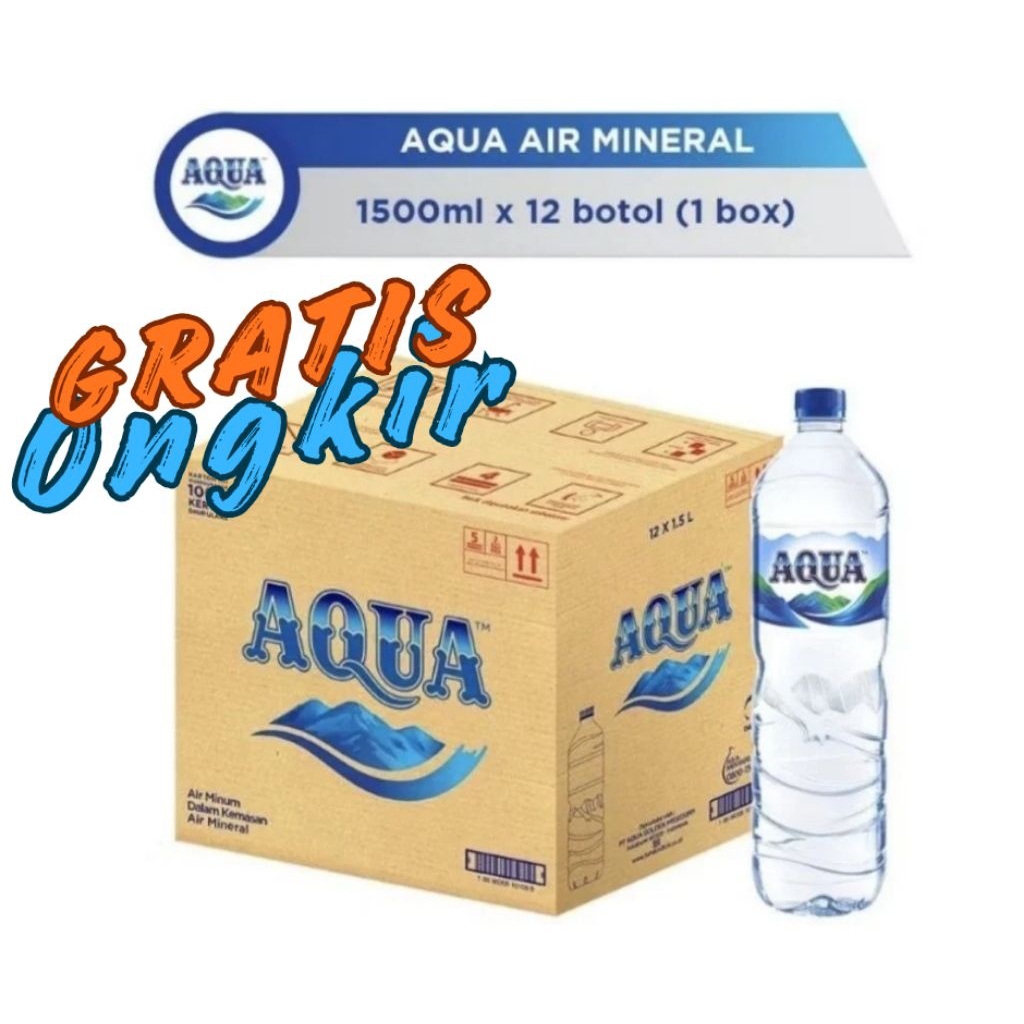 AQUA BOTOL 1500ML - DUS (12 x 1500ml) - Botol BESAR