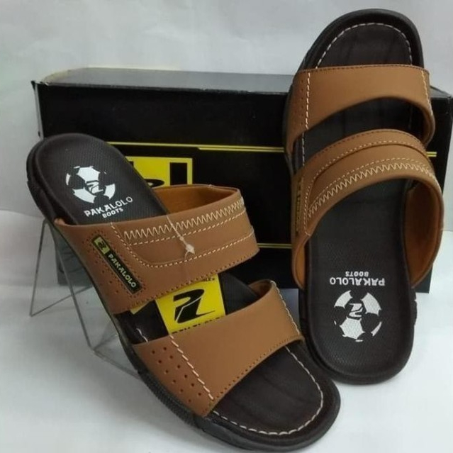 Sandal Pakalolo N2353 Kulit Motif Bola 3 Warna Hitam Coklat Tan Ukuran 38-44 Terlaris