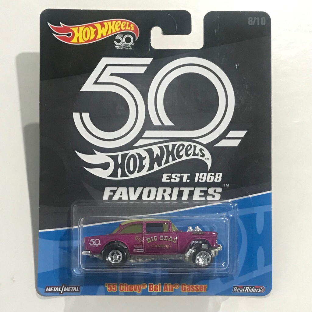 Hotwheels Diecast 50th Favorites Datsun wagon Ford Mustang Chevy Bel air gasser