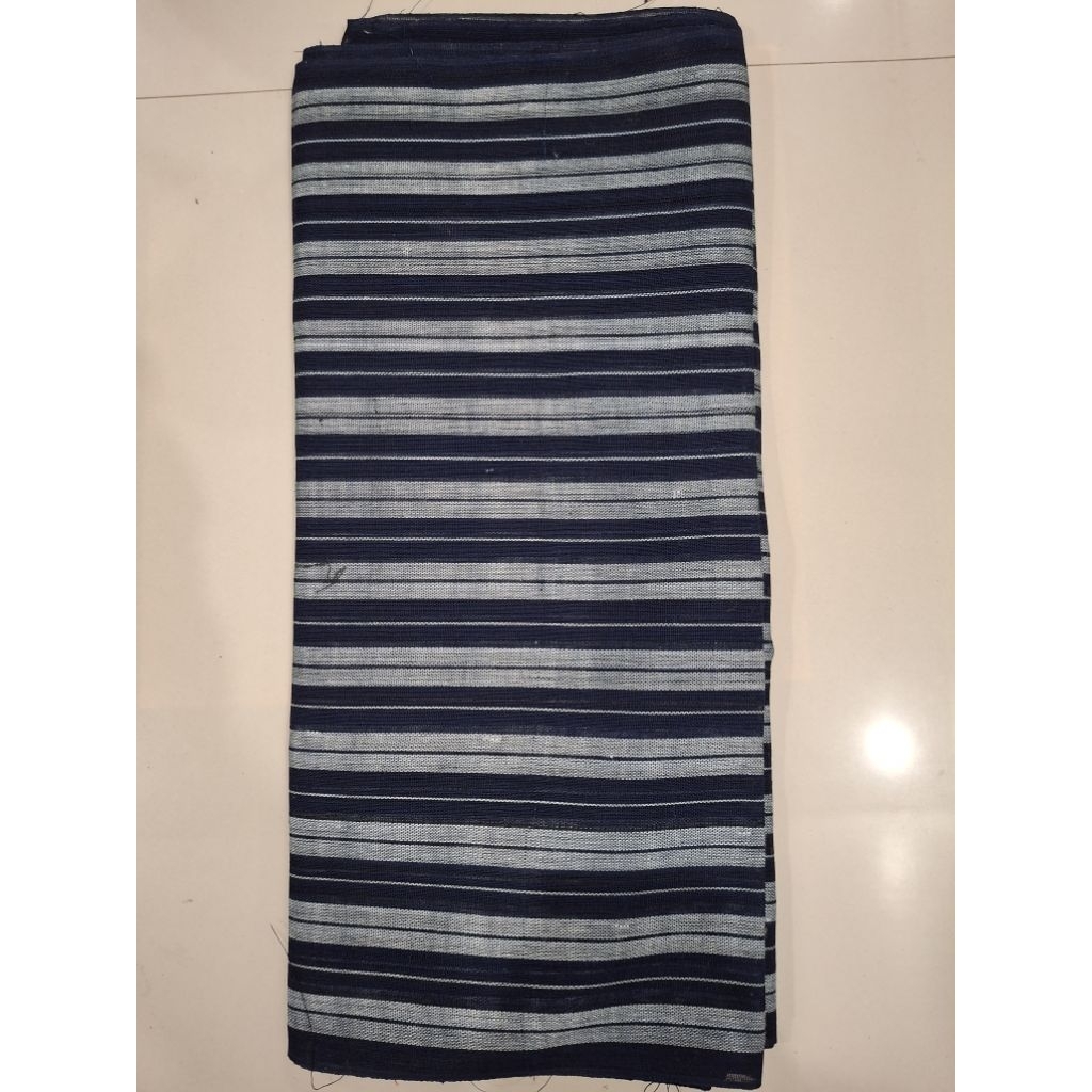 SelendangLurik ATBM Tenun Tradisional Jarik Lompong Kecil Sewek Motif Garis Hitam Putih 3meter