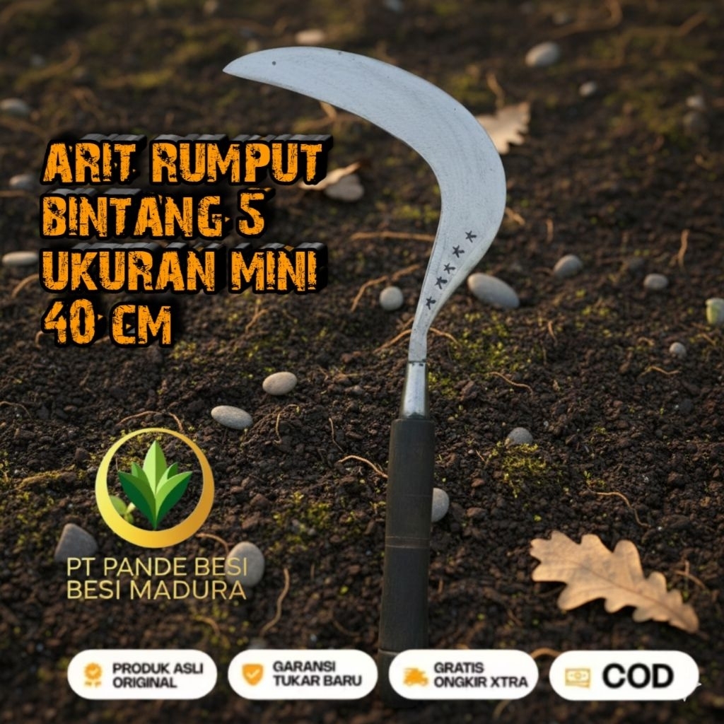 bahan baja asli arit rumput ukuran mini 40 cm asli Madura