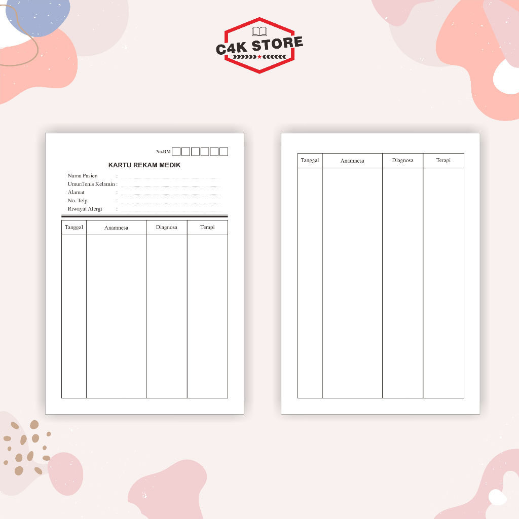 kartu REKAM MEDIS/ Kartu Berobat/ Kartu Pasien / kartu RM