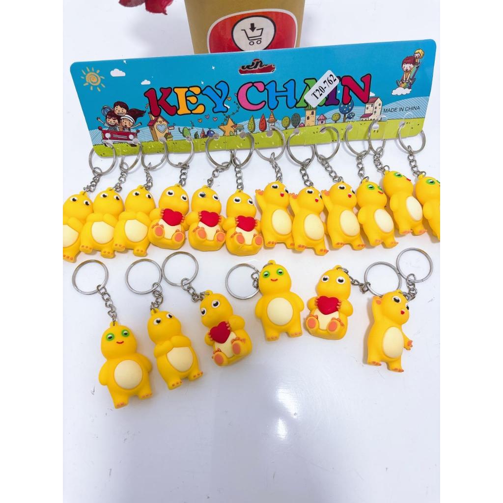 Gantungan Kunci Karet Dino Kuning Nailong isi 12 pcs